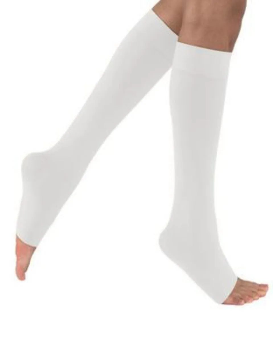 Juzo Soft 2002 OPEN TOE Knee Highs w/ Silicone Top Band 30-40 mmHg