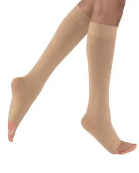 Juzo Soft 2002 OPEN TOE Knee Highs w/ Silicone Top Band 30-40 mmHg