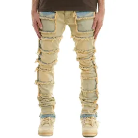 Kdnk Panelled Skinny Flare Jeans (Tinted Light Blue) KND4581