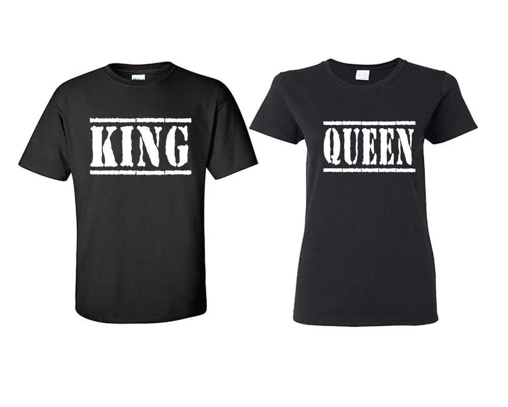 King Queen Couple Matching T Shirts Man and Woman Style Shirts