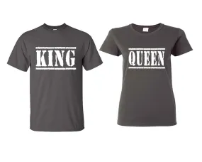 King Queen Couple Matching T Shirts Man and Woman Style Shirts