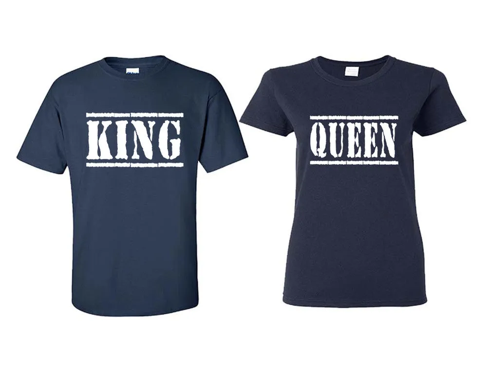 King Queen Couple Matching T Shirts Man and Woman Style Shirts