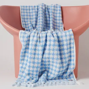 Kip and Co Houndstooth Blue Terry Bath Towel