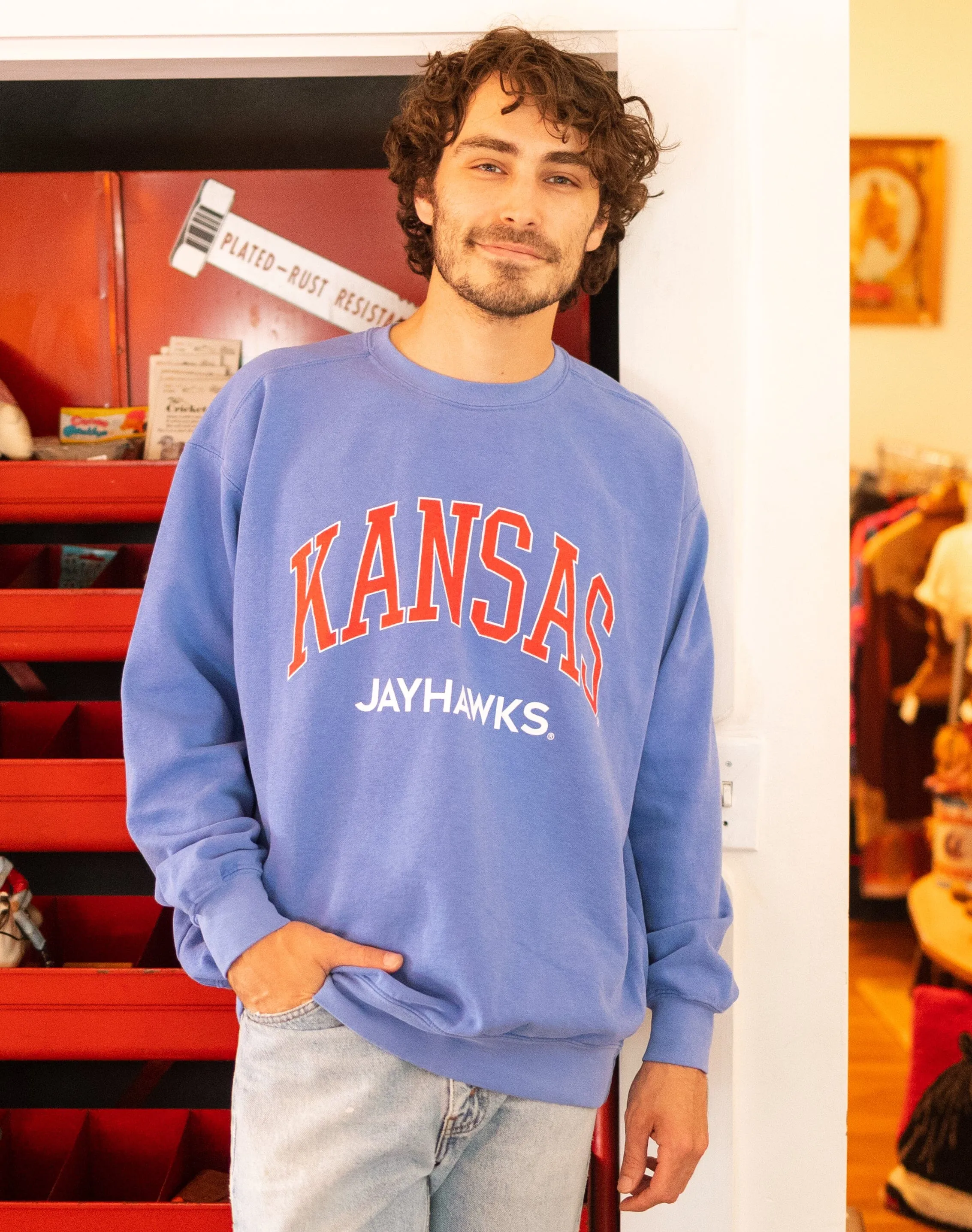 KU Jayhawks Filled Gault Flo Blue Sweatshirt