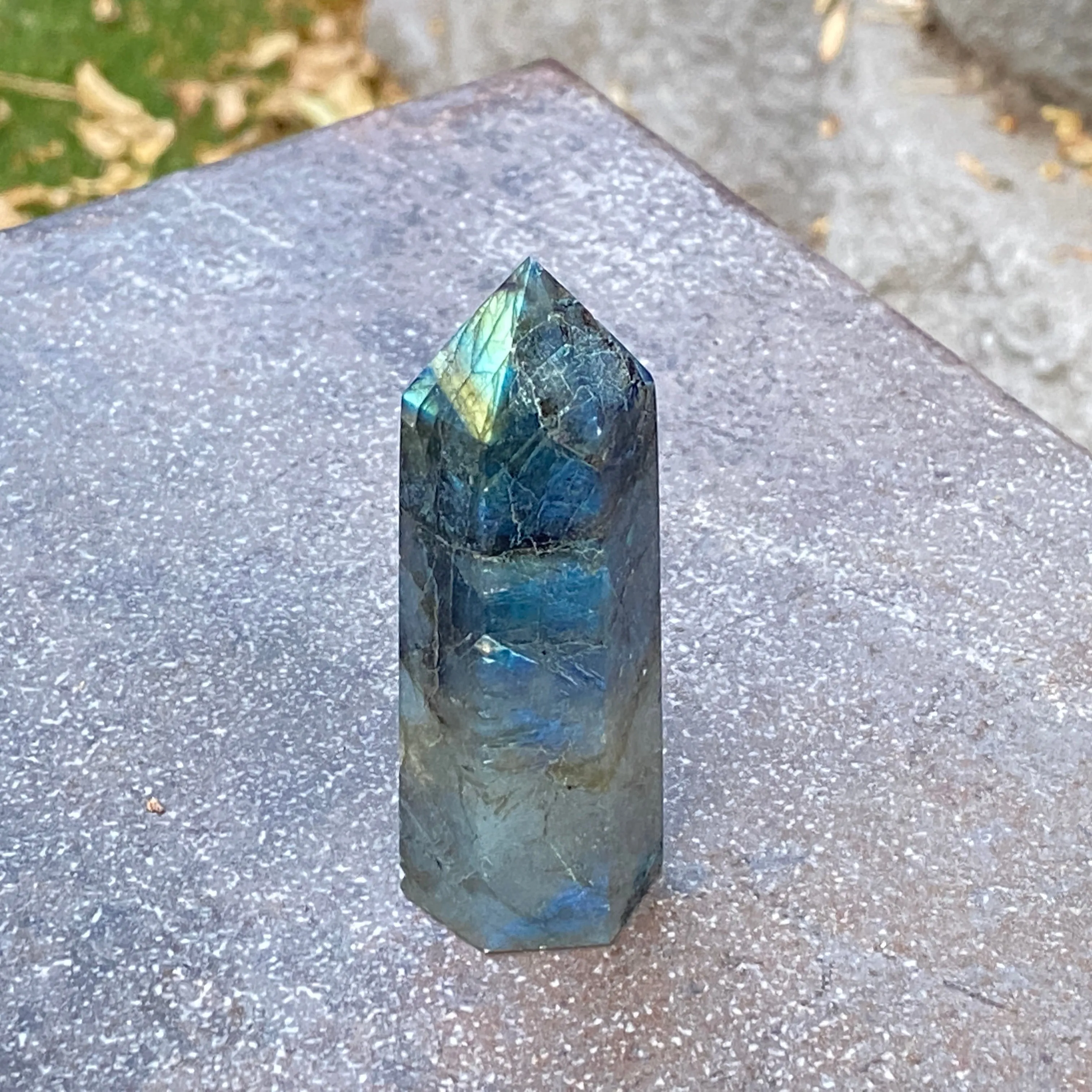 Labradorite Gemstone Tower Point wand