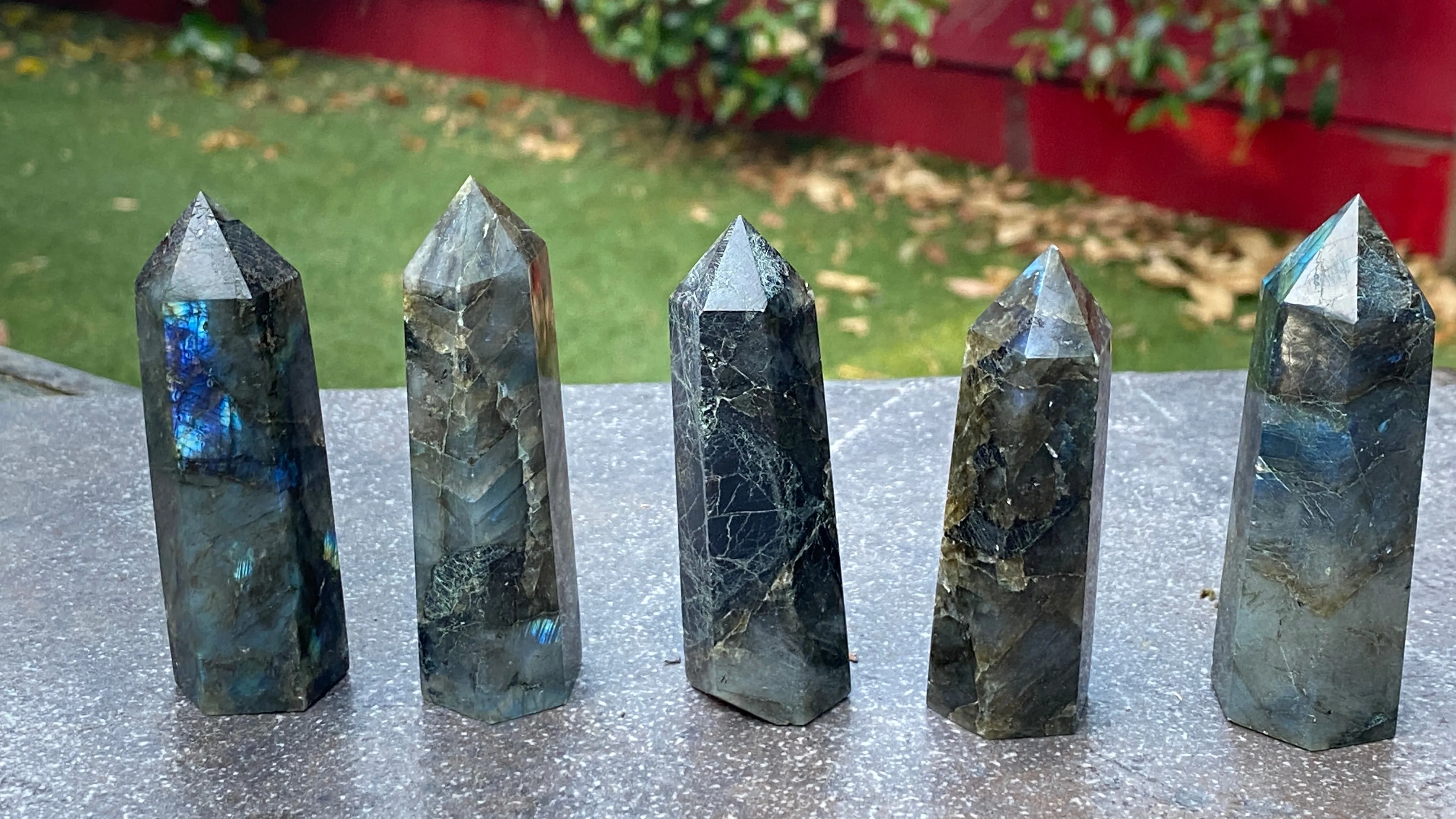 Labradorite Gemstone Tower Point wand