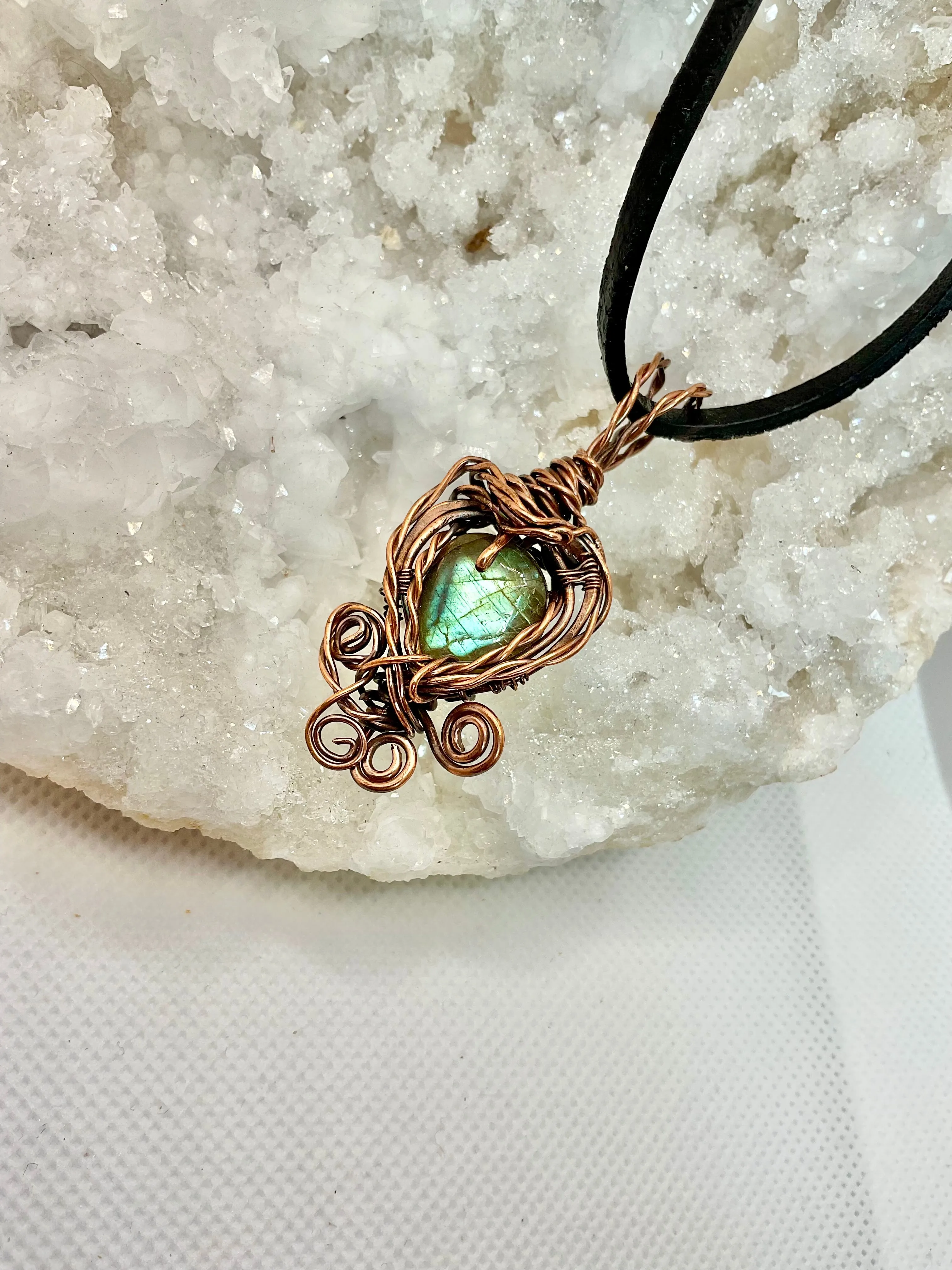 Labradorite Wire Wrapped Pendant