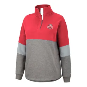 Ladies Ohio State Buckeyes Magazine Oversized Snap Sweatshirt