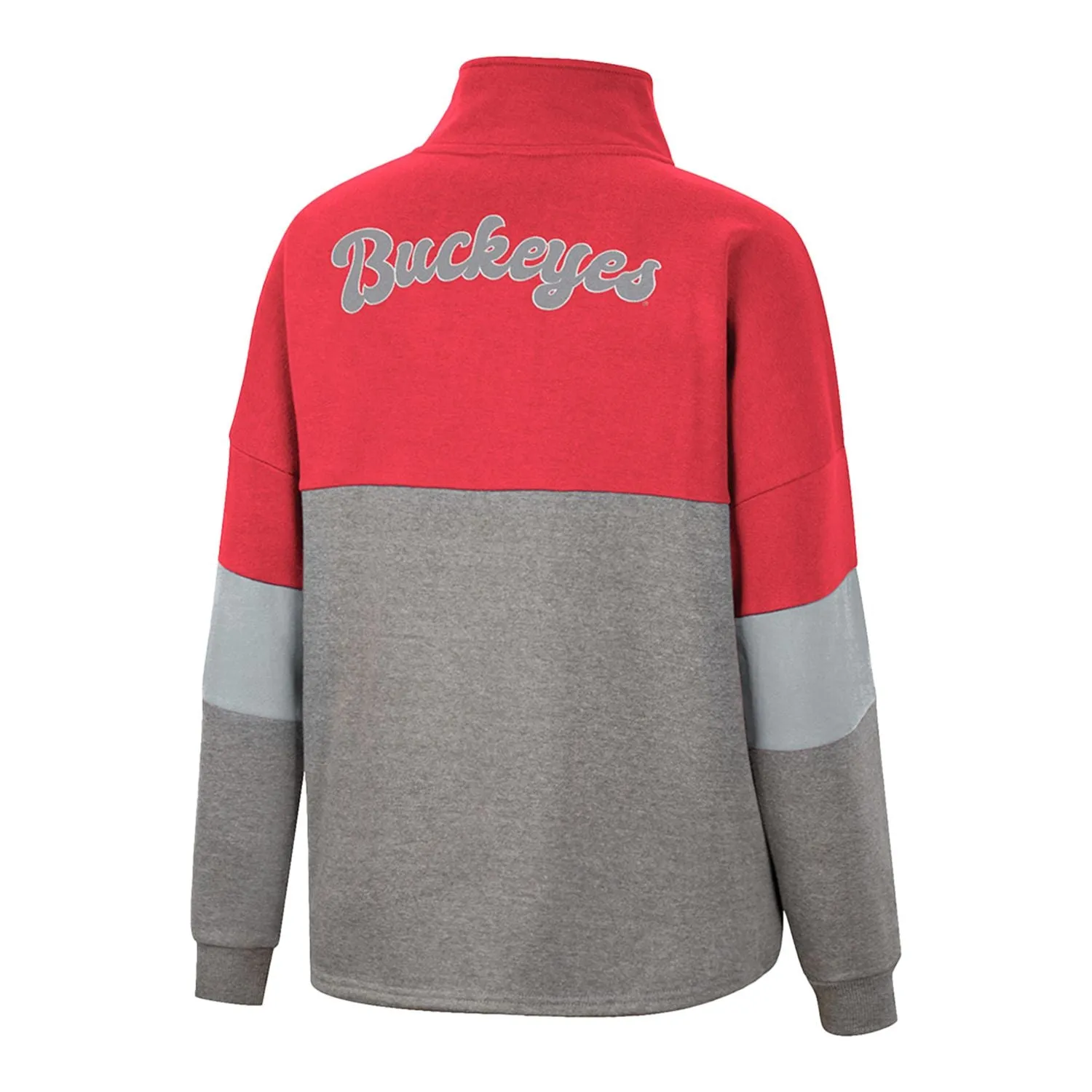 Ladies Ohio State Buckeyes Magazine Oversized Snap Sweatshirt