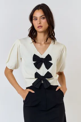 Lady Bow White Blouse