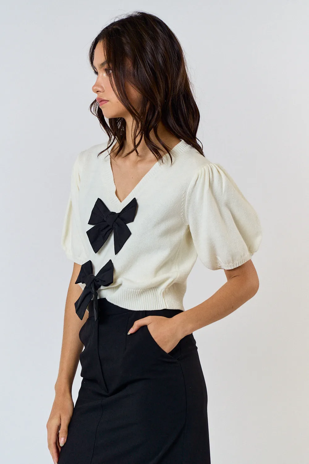 Lady Bow White Blouse