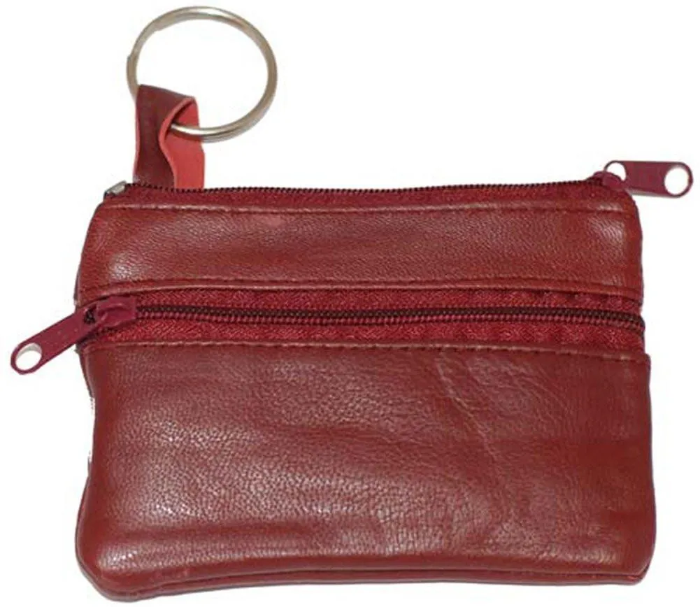 Leather Change Purse w/ Key Ring