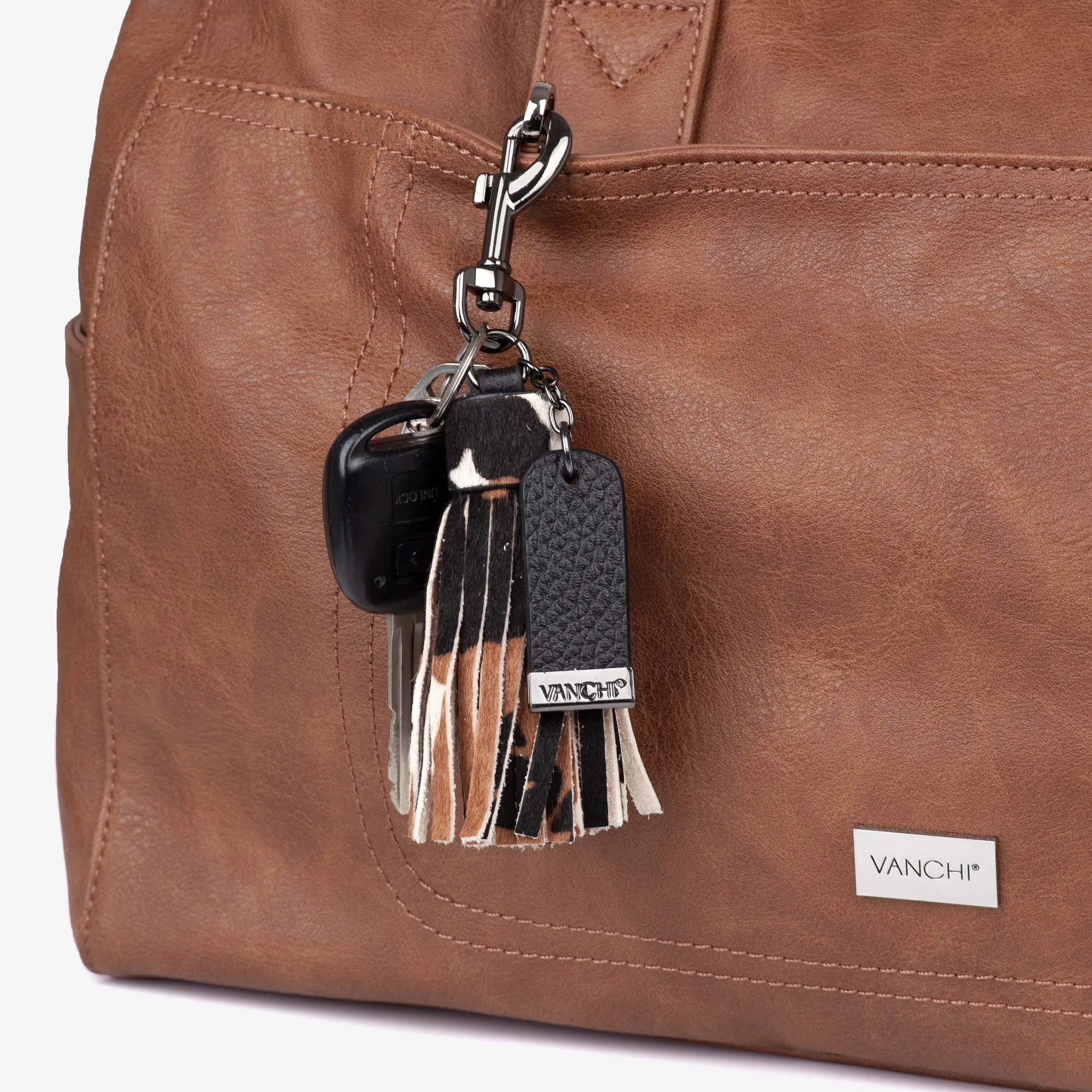 Leather Key Ring/ Bag Tassel – Blush