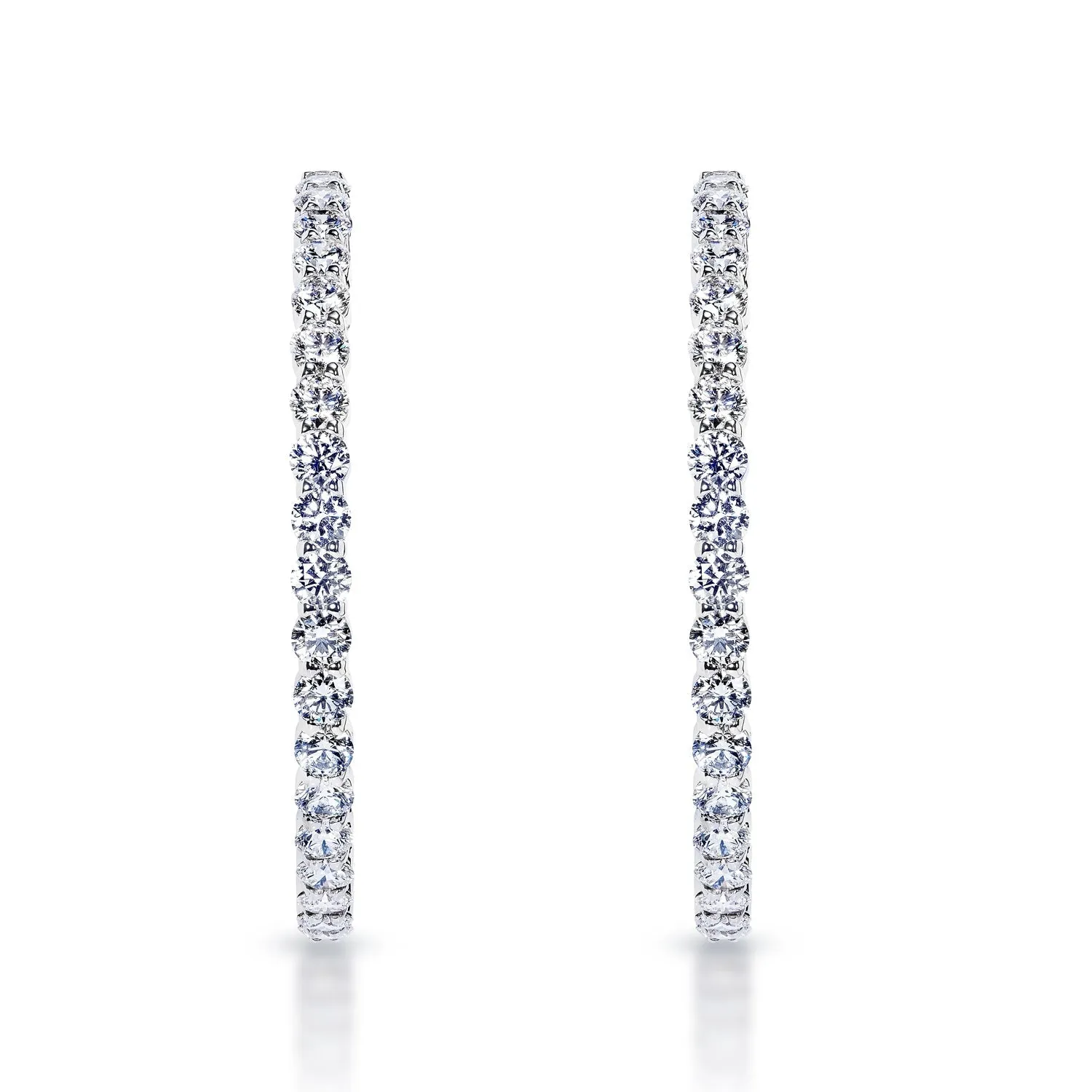 Livie 18 Carats Round Brilliant Lab Grown Diamond Hoop Earrings in 14k White Gold