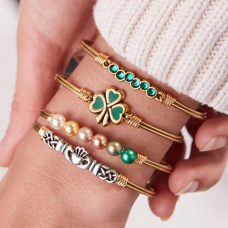 Lucky Shamrock Bangle Bracelet