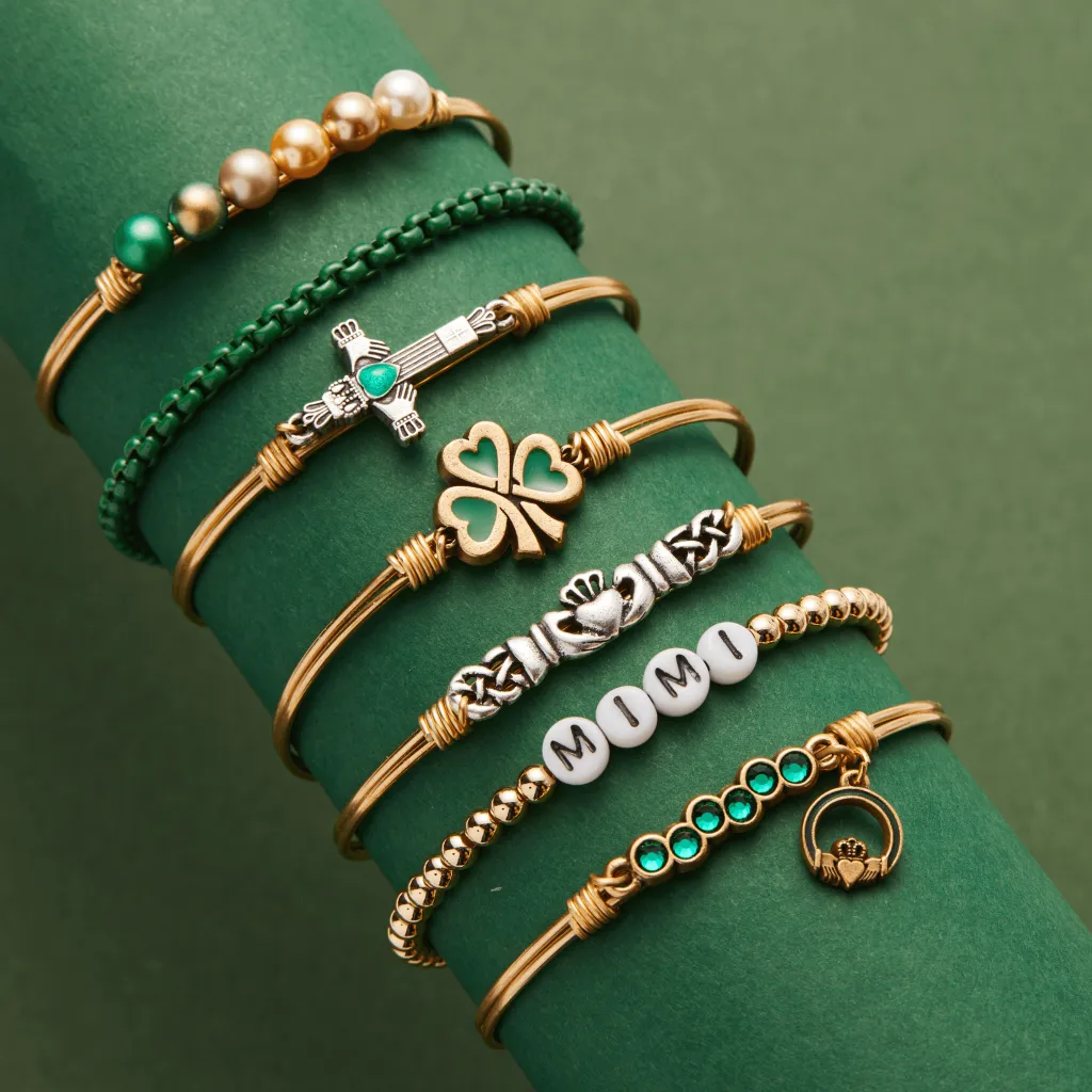 Lucky Shamrock Bangle Bracelet