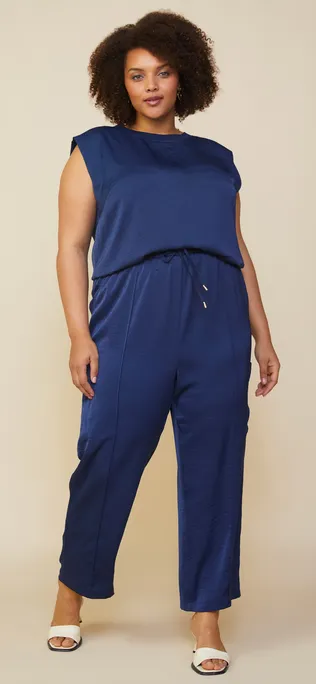 Mabel Silky Joggers in Navy