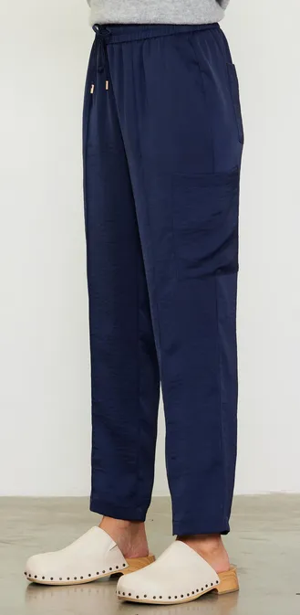 Mabel Silky Joggers in Navy