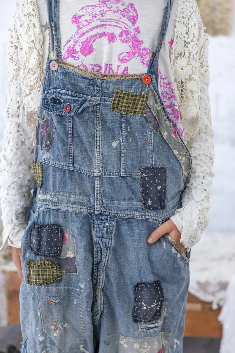 MAGNOLIA PEARL BENJAMIN WIDE LEG OVERALLS OVERALLS 097 WASHED INDIGO