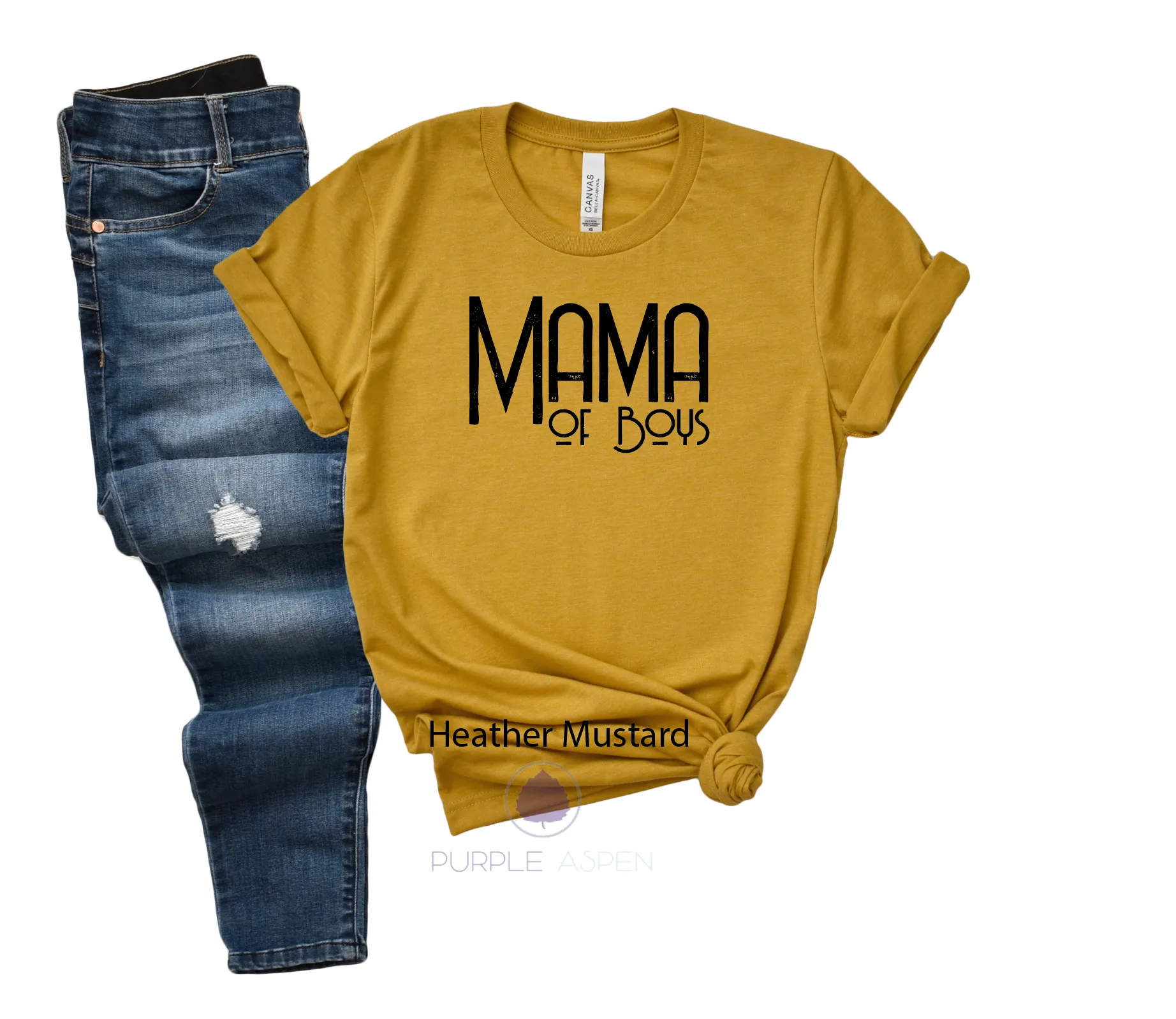 Mama Of Boys Distressed Premium Tshirt