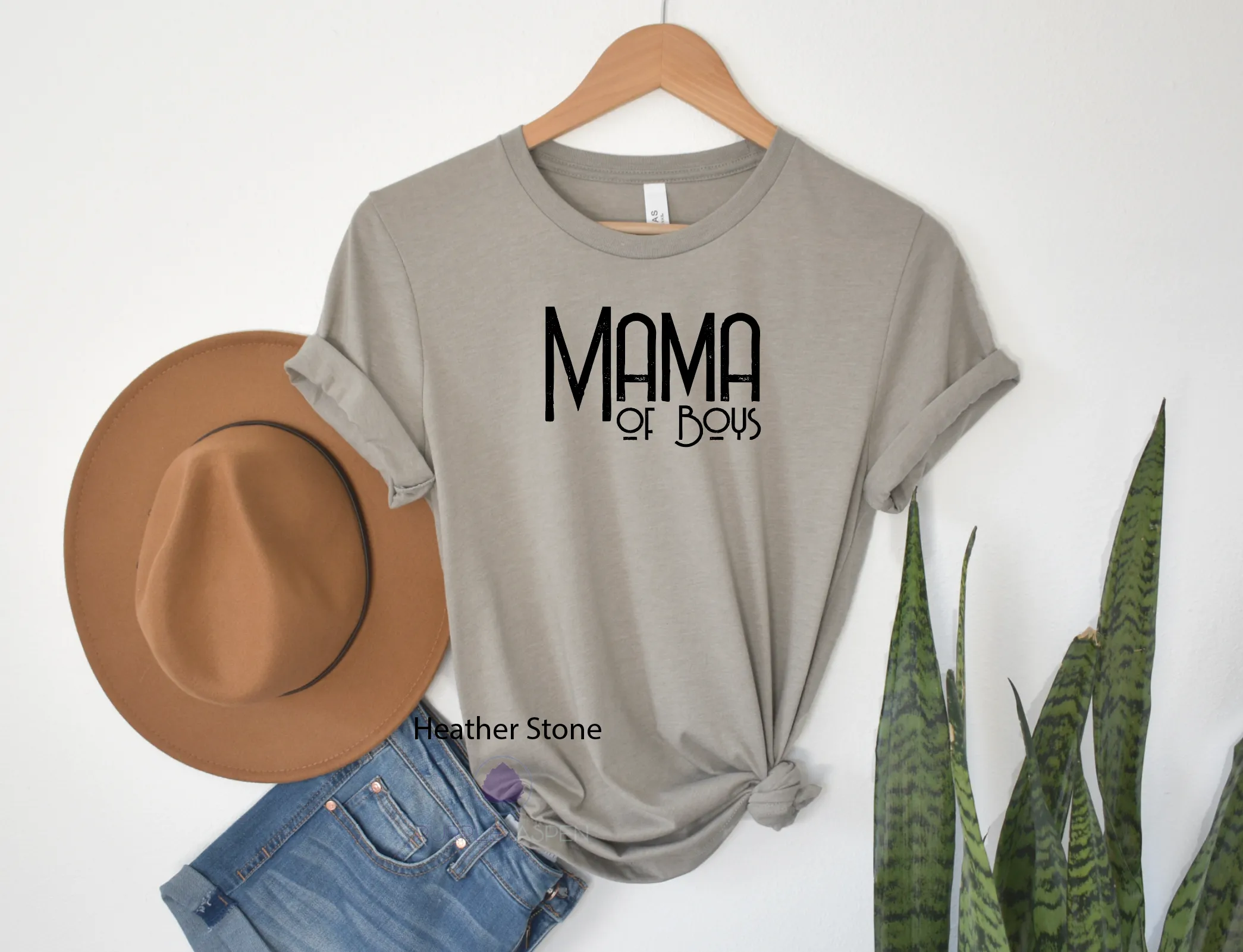 Mama Of Boys Distressed Premium Tshirt