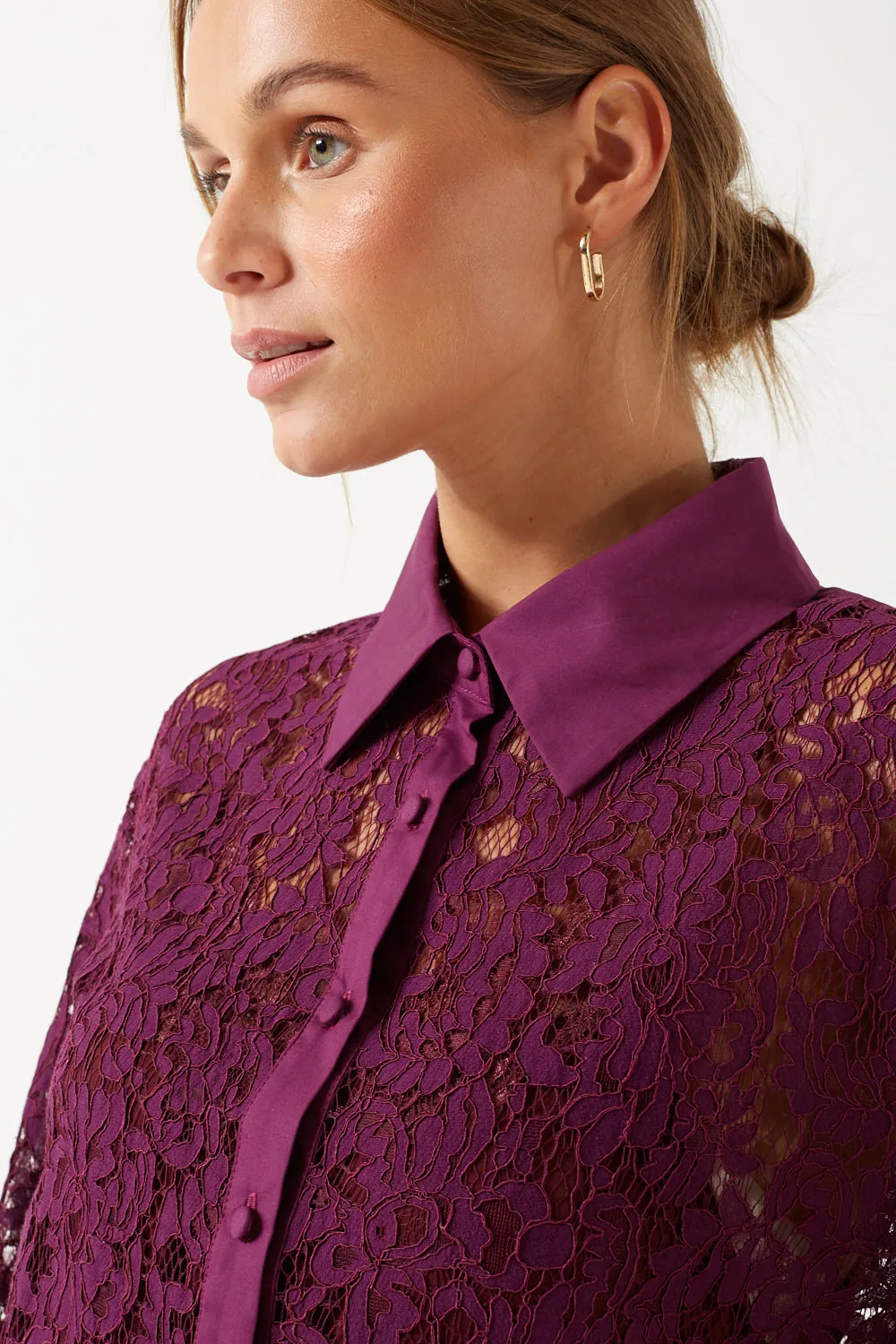 Marc Angelo Collared Lace Shirt