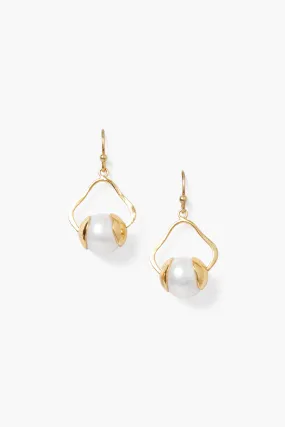 Maribel Drop Earrings White Pearl