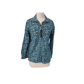 Marks & Spencer Blue Printed Collared Button-down Shirt | Brand New |