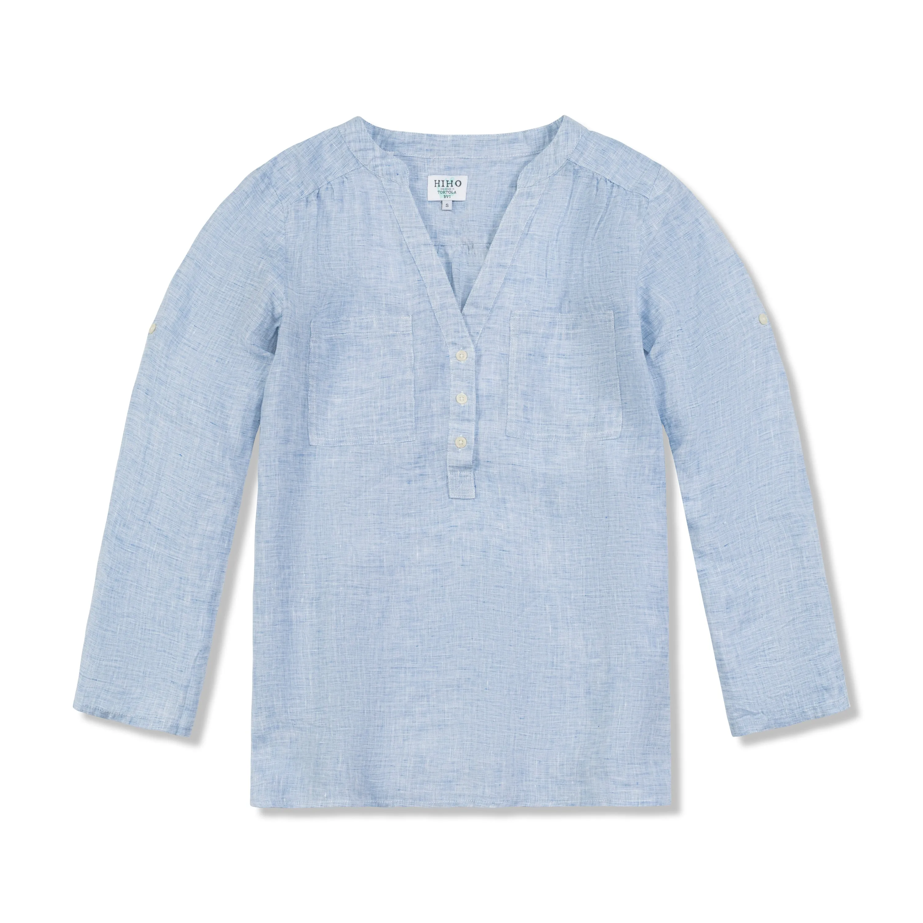 Martha Popover Tunic - Caribbean Blue