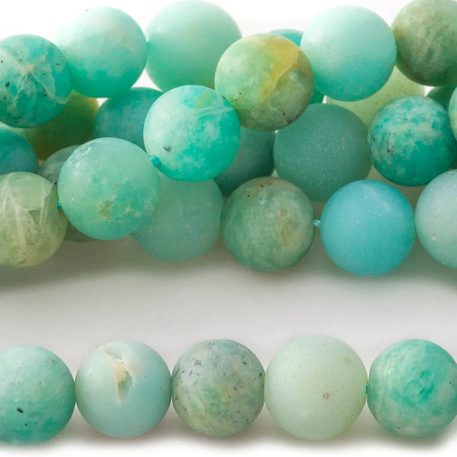 MATTE Amazonite 8mm Round - 8-Inch