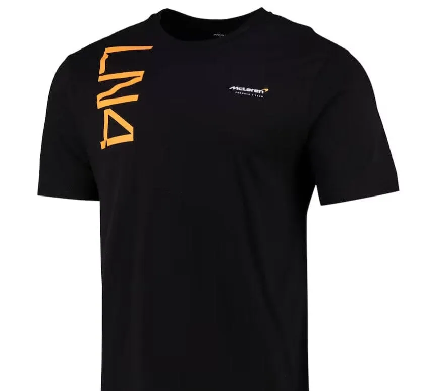 McLaren F1 Men's Lando Norris Core T-Shirt  -Black/White/Nectarine/Storm Gray