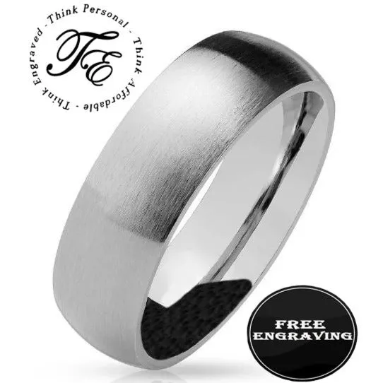 Men's Custom Engraved Silver Promise Ring - Personalized Silver Promise Ring For Guys