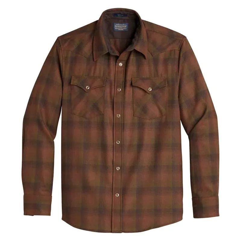 Men's Pendleton | Plaid Snap-Front Western Canyon Shirt | Blue Brown