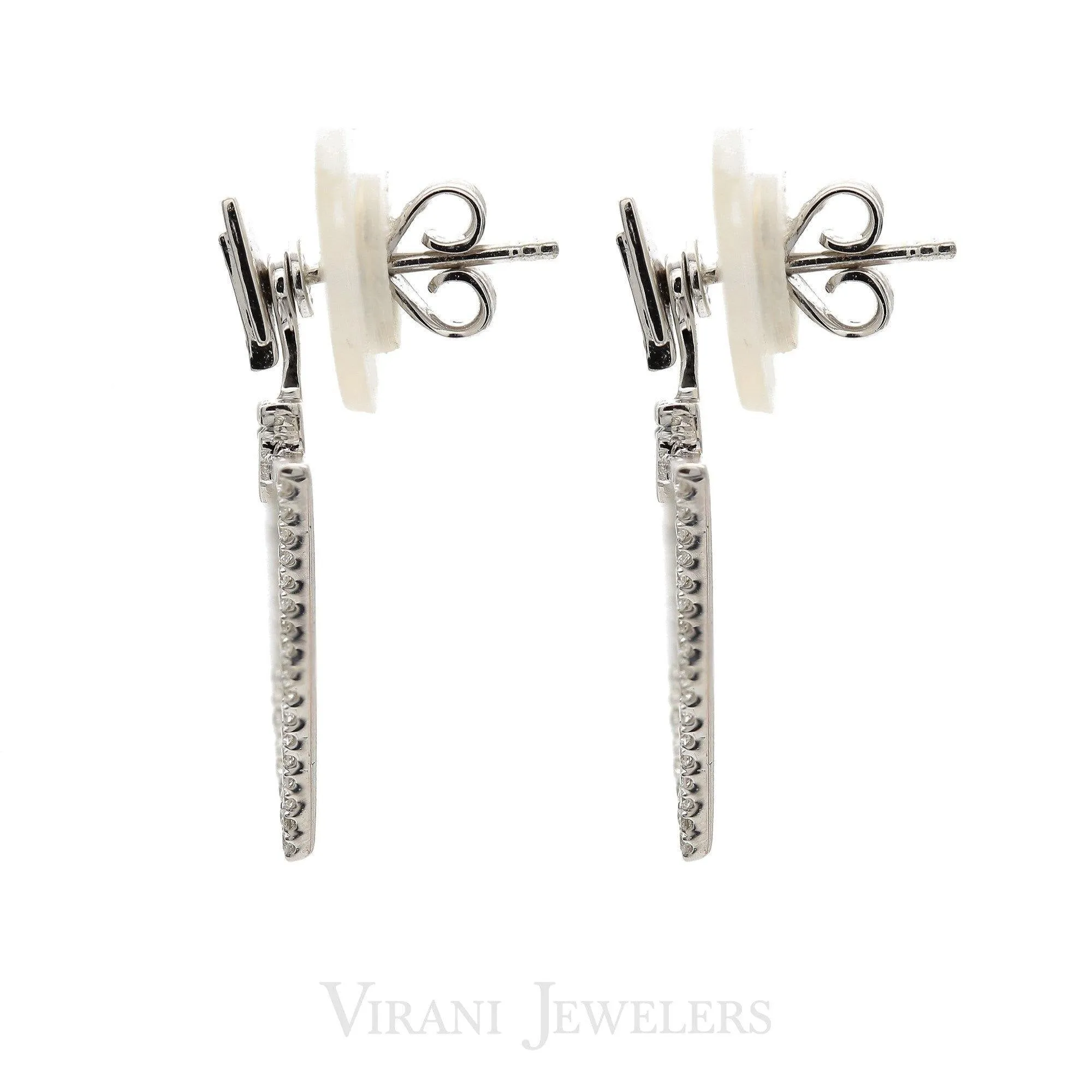 Minimalist 0.3 CT Diamond Triangle Drop Earrings Set In 18K White Gold