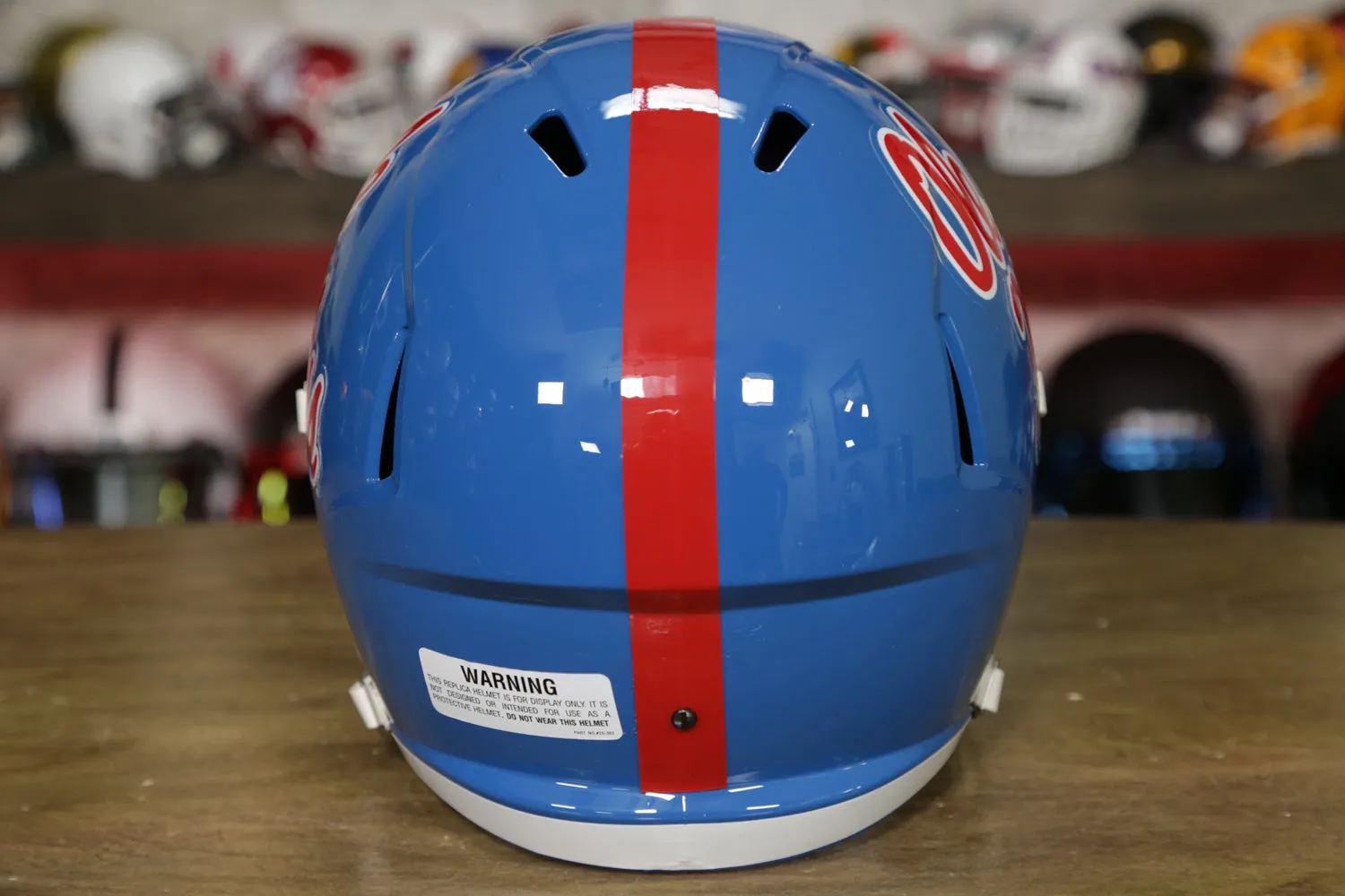 Mississippi Rebels Riddell Speed Replica Helmet - Powder Blue