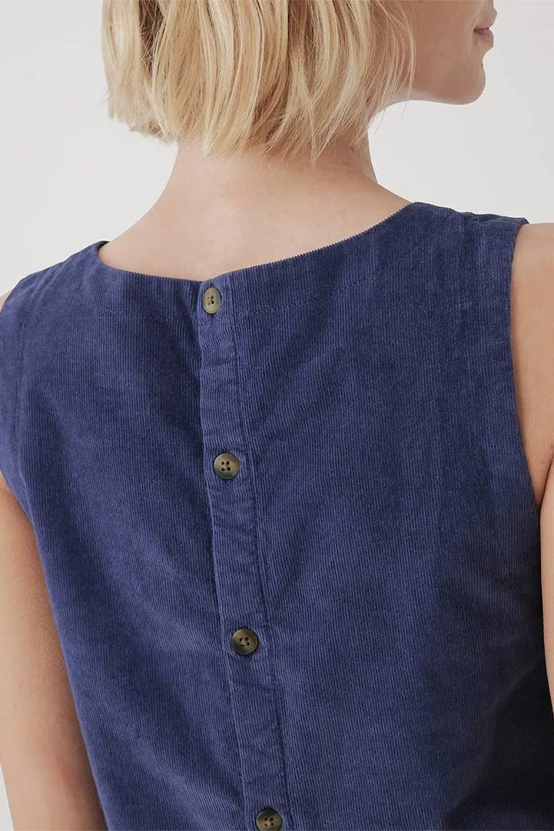 Modern Corduroy Button Back Tank