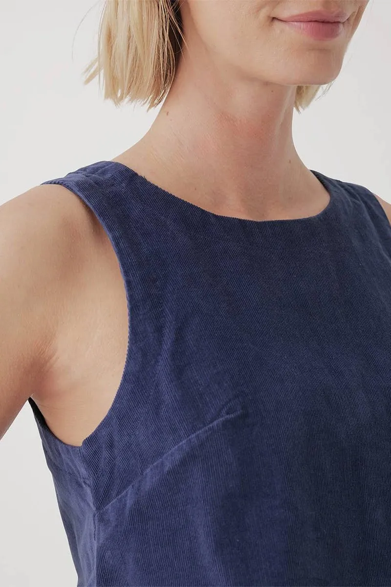 Modern Corduroy Button Back Tank