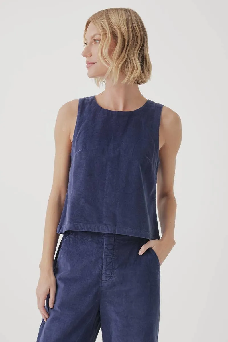 Modern Corduroy Button Back Tank