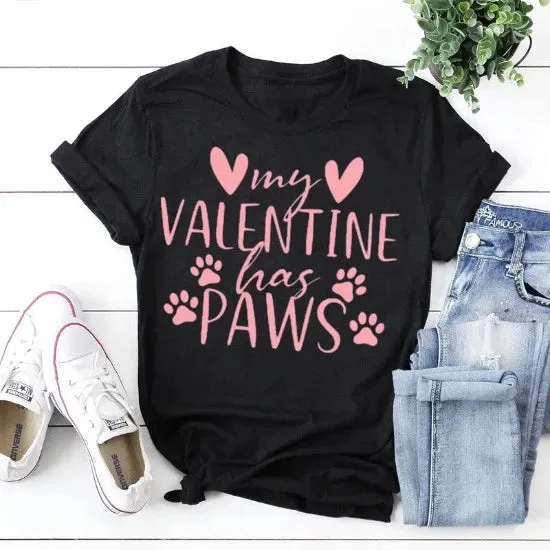 My Valentine Has Paws Tee