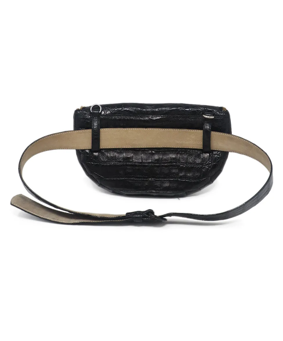 Nancy Gonzalez Black Crocodile Fannypack