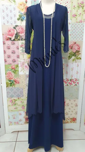 Navy Blue 2-Piece Dress Set CH0316