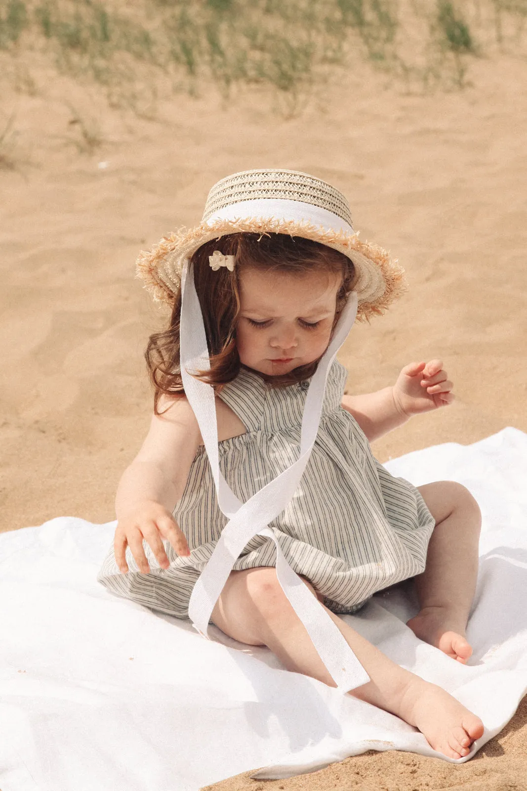 Navy Blue Stripe Soft Cotton Stripe Romper