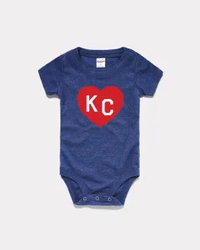 Navy Classic KC Heart Onesie