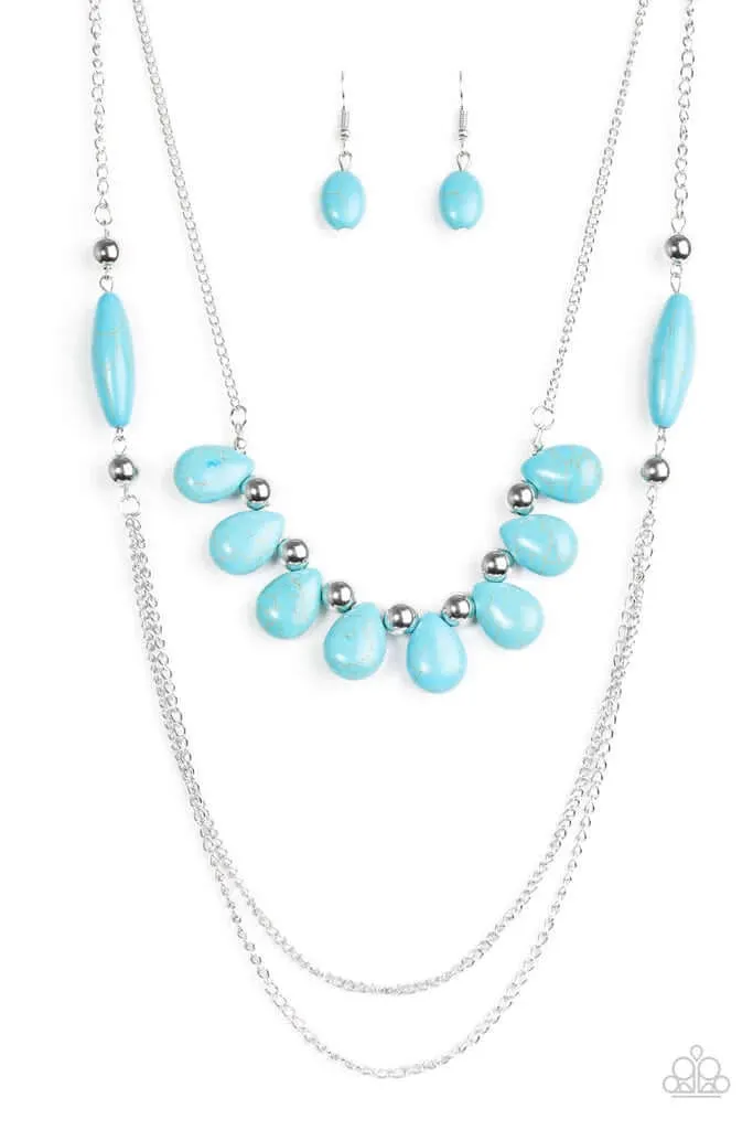 Paparazzi Accessories  - Call Me Mother Nature #L148 - Blue Necklace