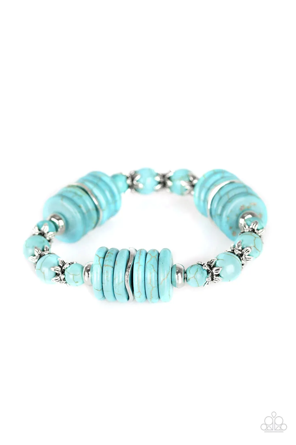 Paparazzi Accessories  - Sagebrush Serenade #B647 Peg - Blue Bracelet