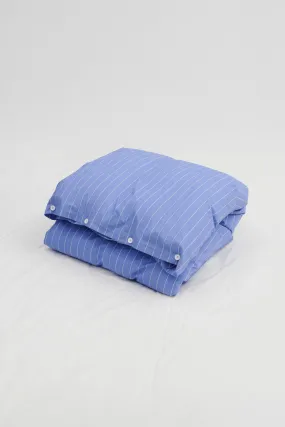 Percale Double Duvet Clear Blue Stripes