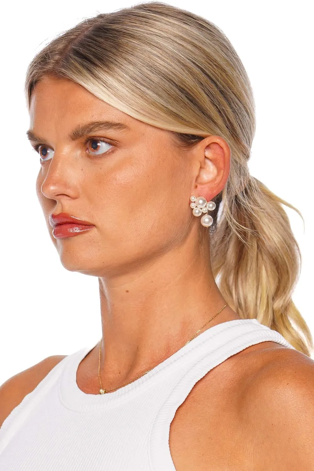 Perlita Pearl Cluster Drop Earrings