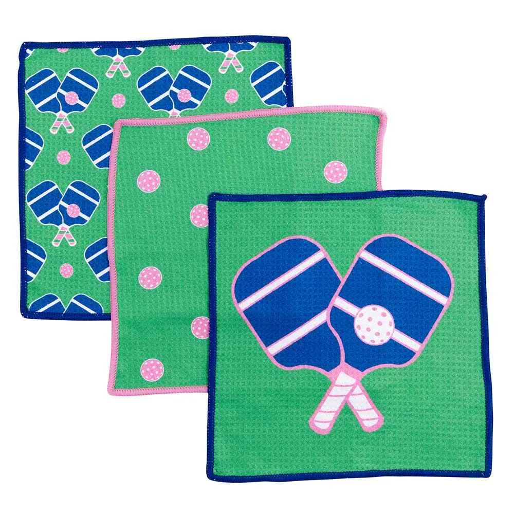 Pickleball blu Kitchen Dish Cloths (Set of 3)