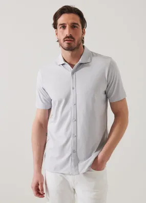 PIMA COTTON STRETCH BUTTON FRONT SHIRT