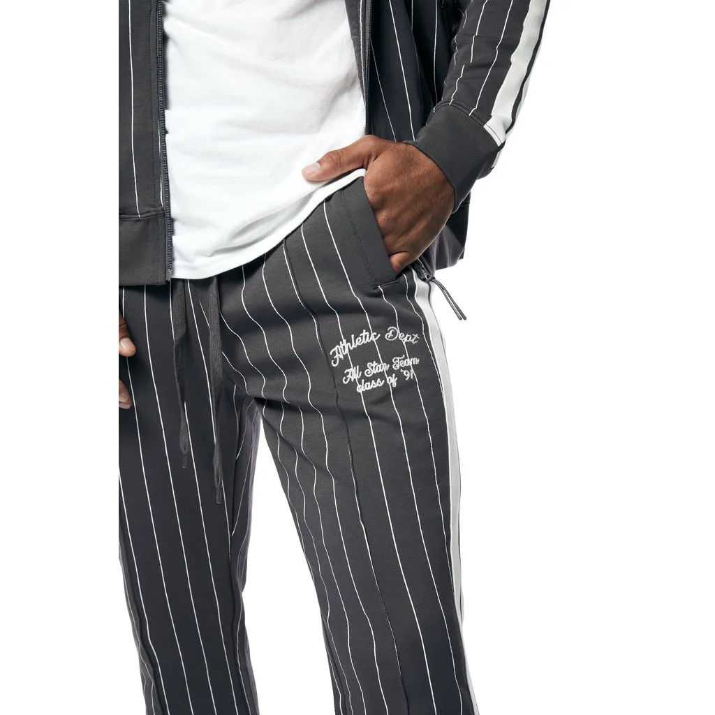 Pin Striped Varsity Track Pants - Pavement